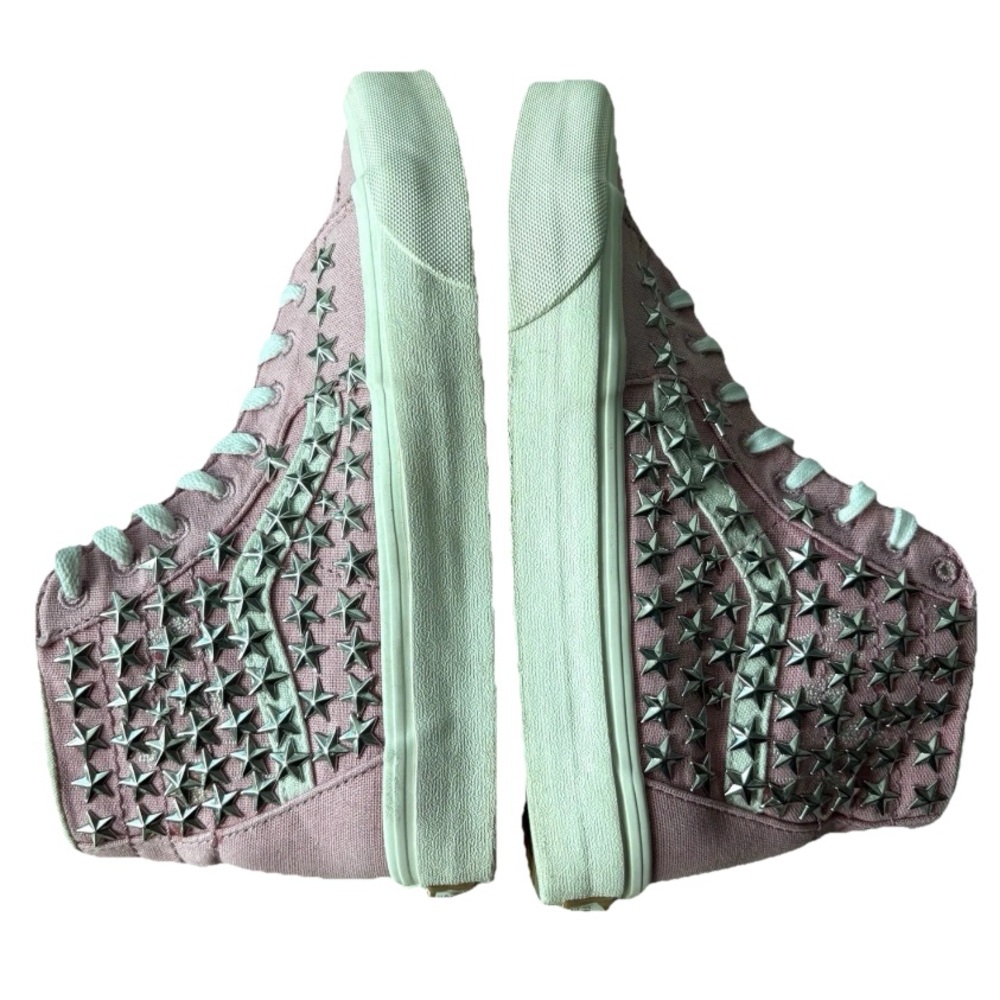 Studded Pastel Pink High-Top Women's Sneakers